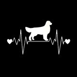 20.3*10.8CM Golden Retriever Heartbeat Lifeline Vinyl Decal Car Stickers Car Styling Truck Accessories Black/Silver S1-1316