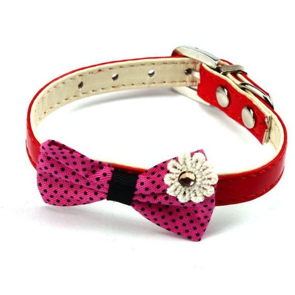 products for dogs Bowknot Adjustable Dog Puppy Pet Imitation leather Collars Necklace ropa para perros