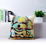 Cartoon Bull Dog Golden Retriever Terrier dachshund Decorative Throw Pillow Covering Sofa Seat Car Cushion Cover Oil Painting