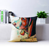 Cartoon Bull Dog Golden Retriever Terrier dachshund Decorative Throw Pillow Covering Sofa Seat Car Cushion Cover Oil Painting