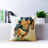 Cartoon Bull Dog Golden Retriever Terrier dachshund Decorative Throw Pillow Covering Sofa Seat Car Cushion Cover Oil Painting