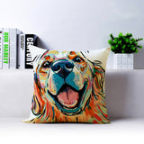 Cartoon Bull Dog Golden Retriever Terrier dachshund Decorative Throw Pillow Covering Sofa Seat Car Cushion Cover Oil Painting