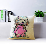 Cartoon Bull Dog Golden Retriever Terrier dachshund Decorative Throw Pillow Covering Sofa Seat Car Cushion Cover Oil Painting