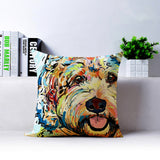 Cartoon Bull Dog Golden Retriever Terrier dachshund Decorative Throw Pillow Covering Sofa Seat Car Cushion Cover Oil Painting