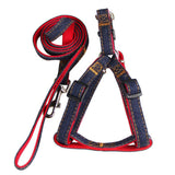 Dog  Harness Leash Set Heavy Duty Denim Dog Leash Collar, 1 Set