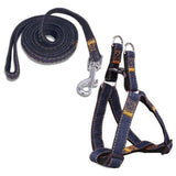 Dog  Harness Leash Set Heavy Duty Denim Dog Leash Collar, 1 Set