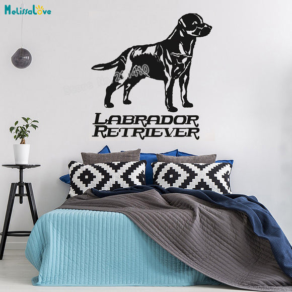 Smart Animal Wall Sticker Labrador Retriever Decals Home Decor For Living Room Nursery Self-adhesive Vinyl Cute Art Murals YT330