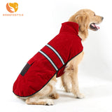 Winter Warm Medium Large Dog Raincoat Reflective Stripe Water proof Rain Coat Golden Retriever Labrador Pet Rain Jackets Clothes